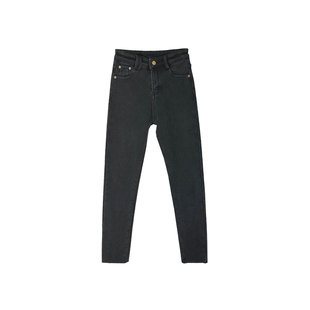 秒变筷子腿！~显腿长毛边铅笔裤女黑灰色弹力修身显瘦小脚牛仔裤