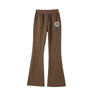 高个子初中女生加长版冬季裤子大童女孩加绒直筒运动微喇叭马蹄裤