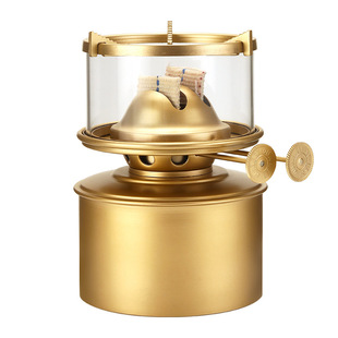 纯黄铜旅行潮汕功夫茶烧水煮水茶空气茶活火茶灯油灯煮茶炉煮茶器