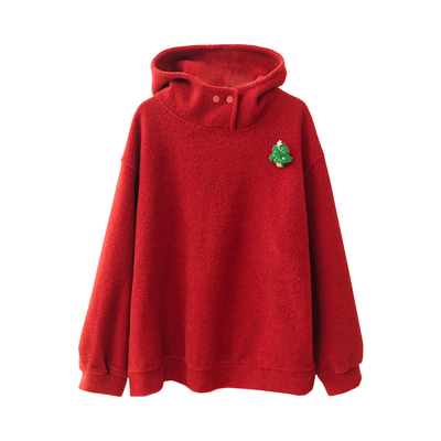 送别针柔软加厚两粒暗扣卫衣女