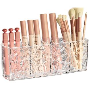 化妆刷收纳筒透明亚克力梳妆台口红眉笔眼影桌面化妆品镜柜收纳盒