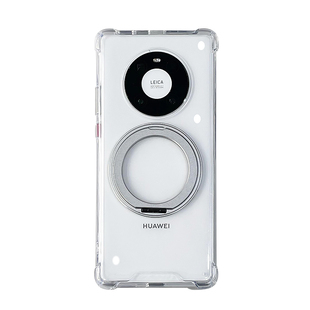 适用华为mate60pro手机壳新款磁吸带支架一体mate80pro保护套mate70全包防摔m50透明高级感40E旋转支点外指环
