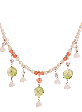 汉服璎珞项链古风饰品古装古代新中式百搭仙气软璎珞项圈莲蓬荷叶