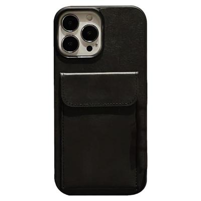 适用苹果16promax皮质斜挎手机壳