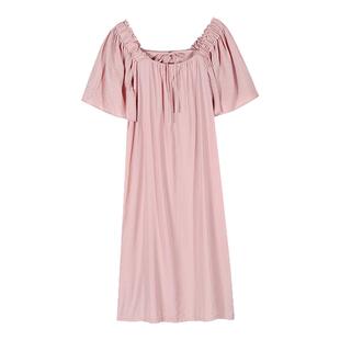 快乐屋法式方领大码孕妇连衣裙夏装2026新款外穿孕妇裙辣妈孕妇装