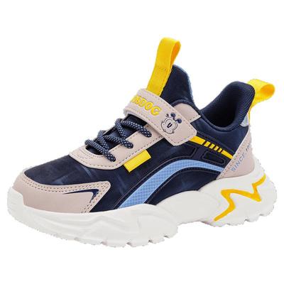 巴布豆男童运动鞋皮面防水