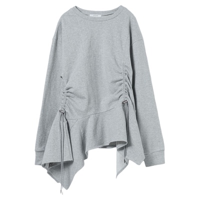 JEANASIS卫衣女2025冬季新款不规则荷叶边下摆设计感上衣617112