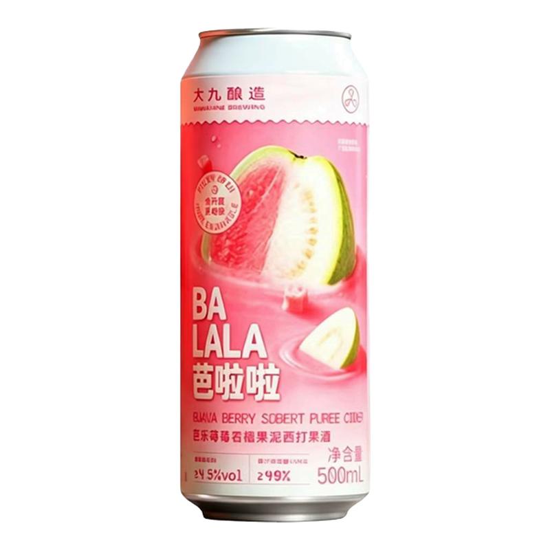 现货大九酿造芭啦啦芭乐莓莓雪葩果泥西打啤酒/流体果泥降临500ml