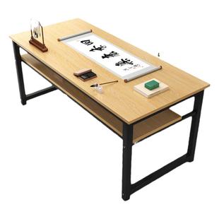 书桌毛笔书法桌子书画桌家用简易双层培训辅导班课桌绘画桌子学生