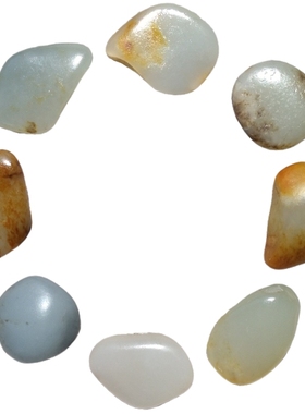 新疆和田玉籽料原石手链黄皮白玉