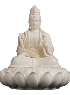 戴玉堂林弋新陶瓷摆件《莲座莲心大势至菩萨》佛像家用供奉工艺品