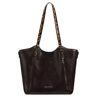 时尚豹纹托特包可放电脑