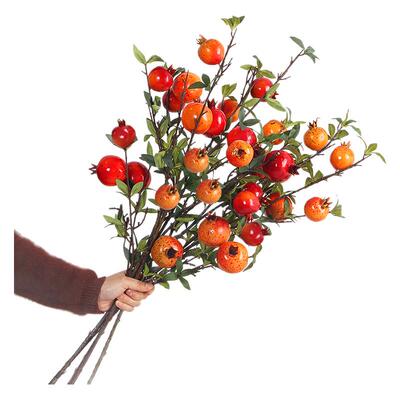 家居仿真花石榴果苹果装饰摆件