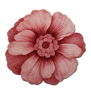 蜡笔派绛芙流韵异形地毯现代中式立体圆形卧室床边毯沙发地垫P