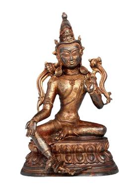 铜绿度母藏传菩萨度母铜像居家观音菩萨供奉神像客厅佛像