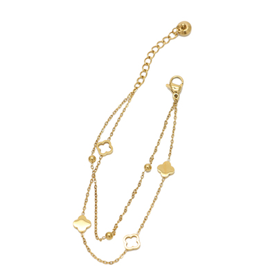 ZOXI双层四叶草手链不掉色轻奢