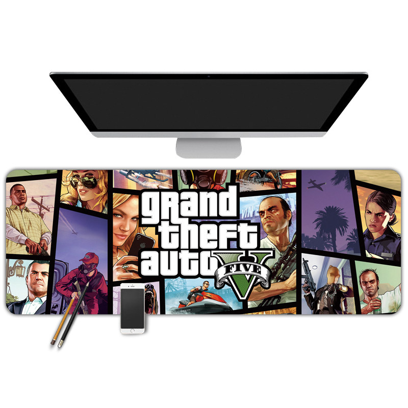侠盗猎车手GTA5游戏周边桌垫电脑游戏键盘桌垫超大电竞防水鼠标垫