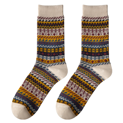 子墨袜子男款复古民族风长袜