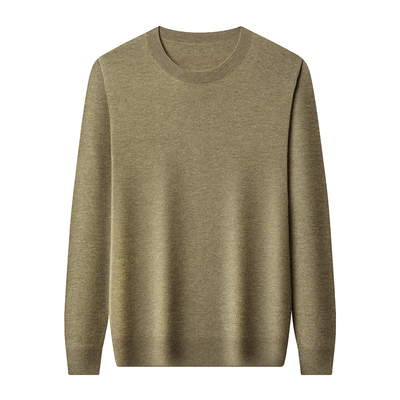 春秋纯羊毛衫男长袖T恤圆领大码