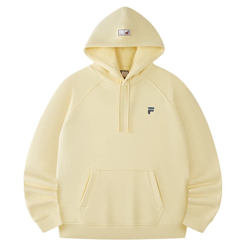 FILA FUSION丨潦草小狗联名连帽卫衣女冬季新款宽松加绒印花上衣