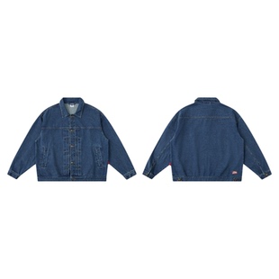 warmtrees12.9OZ水洗蓝色牛仔夹克男款2025秋季新款休闲外套