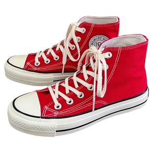 大红色男女同款情侣款时尚潮流韩版青春款休闲百搭港风复古帆布鞋