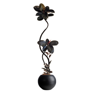 黑金刚橡皮树仿真绿植高端轻奢室内客厅电视柜高级感落地摆件假树