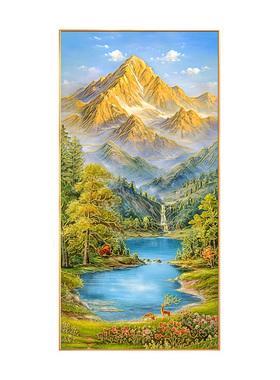 【立体鎏金】玄关山水画