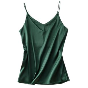 欧货真丝吊带背心女夏内搭西服打底醋酸缎面上衣宽松性感v领外穿