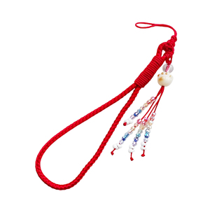 新款年华炫彩手机挂绳手工编织串珠绳短款手腕绳饰品挂件手提防丢