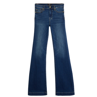 7 For All Mankind26夏新款复古水洗深蓝喇叭牛仔裤中腰弹力裤子