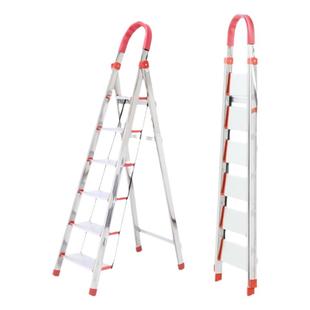 不锈钢梯子家用人字梯加厚室内多功能伸缩梯2米八步九步阁楼梯子