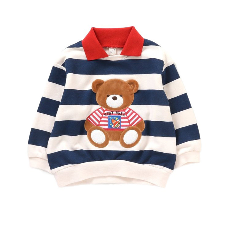 tinybear运动卡通polo衫领卫衣