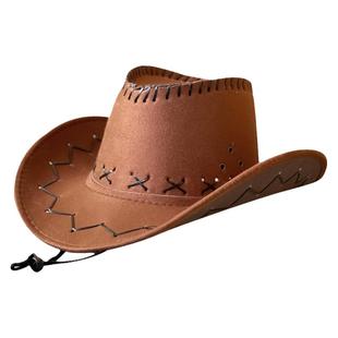 西部牛仔帽子男女春夏秋季户外旅游拍照遮阳骑士帽藏族大沿爵士帽