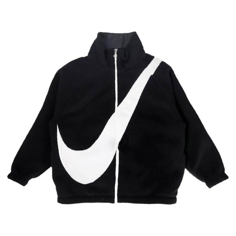 Nike耐克外套女2021冬两面穿羊羔绒大LOGO休闲立领棉服DC5138-010