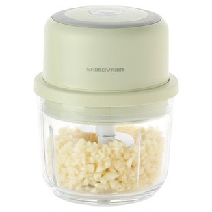 霜山电动捣蒜器玻璃身6叶刀小型辅食绞肉机无线打蒜蓉辣椒搅碎器