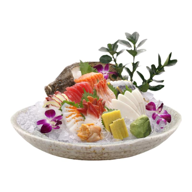海鲜刺身盘创意陶瓷餐具干冰沙拉刺身碗日料餐厅刺身摆盘装饰盘子