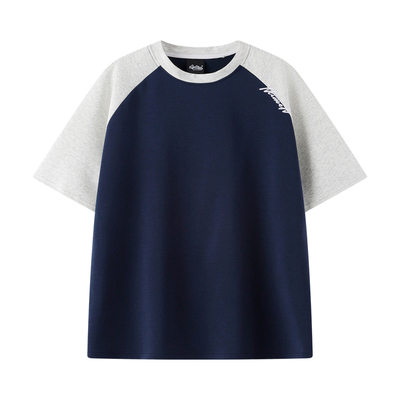 andtime重工绣美式双纱t恤