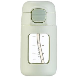 捷安玺吸管玻璃杯女高颜值水杯2025新款防摔可爱小巧便携孕妇杯子