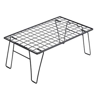 柯曼折叠轻量烧烤桌T-235 便携网桌露营置物架黑色铁桌户外拓展桌