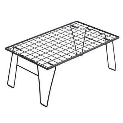 柯曼折叠轻量烧烤桌T-235 便携网桌露营置物架黑色铁桌户外拓展桌