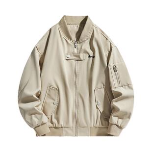 Jeep吉普官方飞行员夹克外套男女春秋款情侣美式工装休闲棒球衣服