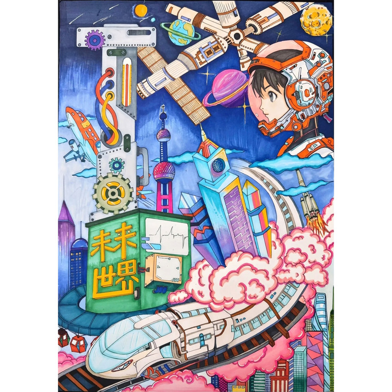 4K/8K/A3/A4科幻手抄报线稿