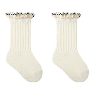 NEMOBABY儿童袜子春秋季女童袜甜美中筒袜花边宝宝棉袜公主风袜子