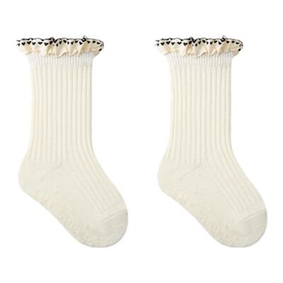 NEMOBABY儿童袜子春秋季女童袜甜美中筒袜花边宝宝棉袜公主风袜子