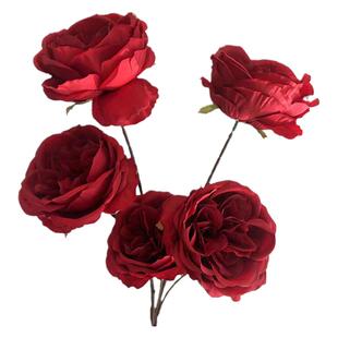 婚庆仿真花三头奥斯汀玫瑰花婚礼堂软装假花摄影布景装饰花路引花