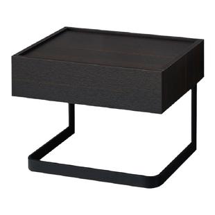 意式极简悬浮床头柜现代轻奢简约卧室设计师床边实木柜创意置物架