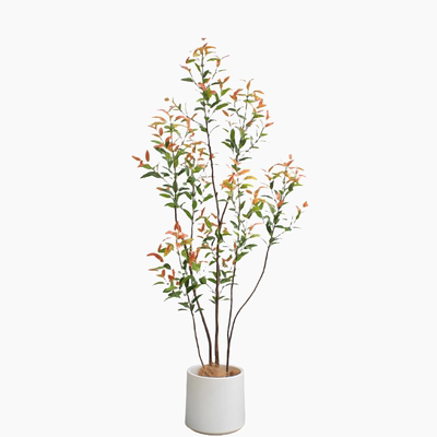 仿真植物红车叶大型高端轻奢客厅