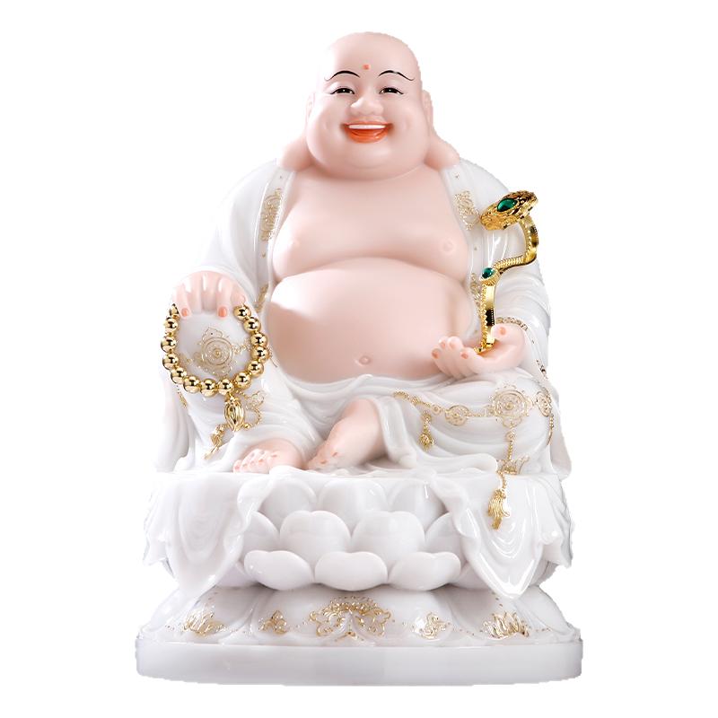 汉白玉大肚笑佛弥勒佛招财摆件