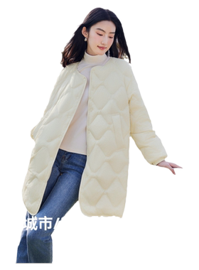 雪中飞2026春季新款女士中长款菱格羽绒服时尚轻盈潮流外套百搭